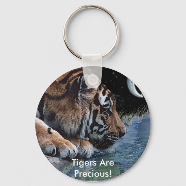 Fantasy Tiger & Moon Key Ring (Front)