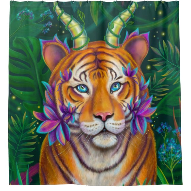 Fantasy Tiger Shower Curtain (Front)