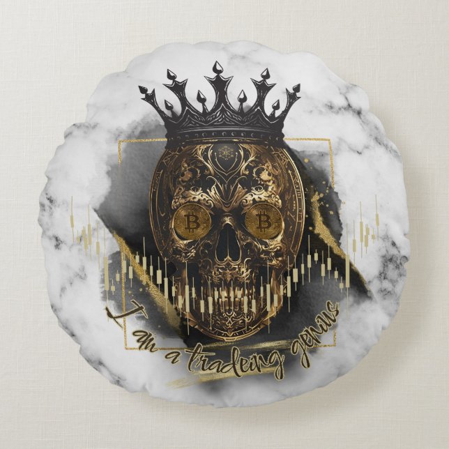 Fantasy Trade Design | Crypto Btc | Affirmations Round Cushion (Front)