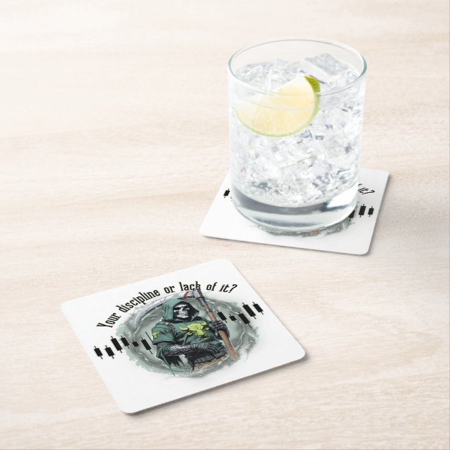  Fantasy trade design | Grim Reaper |  motivation Square Paper Coaster (Insitu)