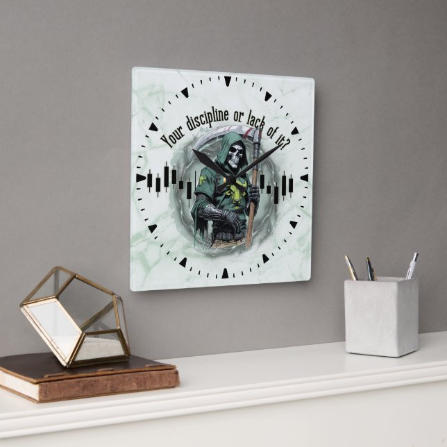  Fantasy trade design | Grim Reaper |  motivation Square Wall Clock (Office)