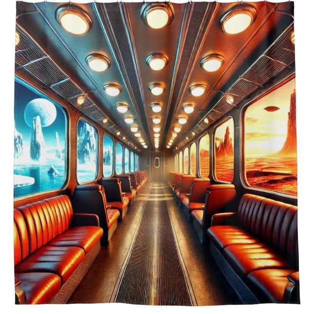 Fantasy Train Art Shower Curtain (Front)