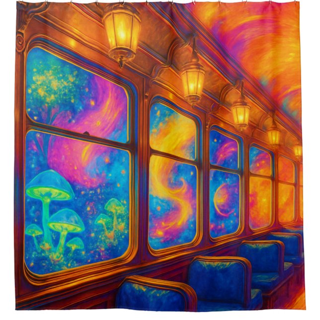 Fantasy Train Shower Curtain (Front)
