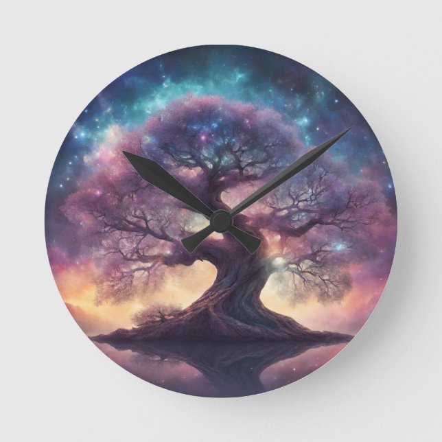 Fantasy Tree Art Round Clock (Front)