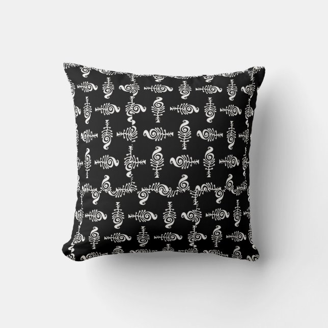 Fantasy tribal symbol motif background pattern cushion (Front)