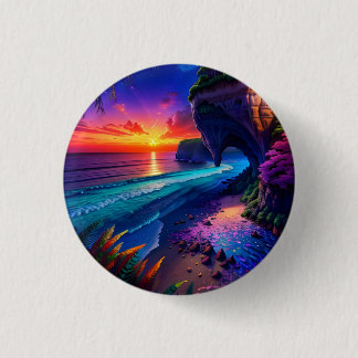 Fantasy Tropical Beach Four 3 Cm Round Badge