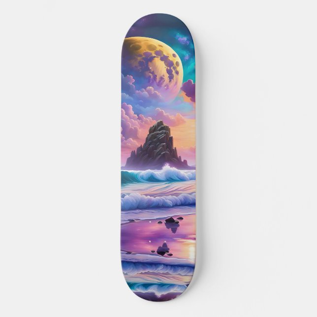 Fantasy Tropical Beach Skateboard (Front)