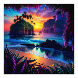 Fantasy Tropical Beach Three Photo Print