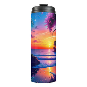 Fantasy Tropical Beach Two Thermal Tumbler