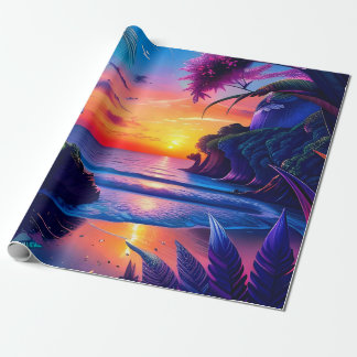Fantasy Tropical Beach Two Wrapping Paper