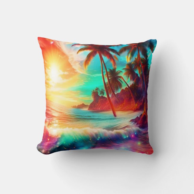 Fantasy Tropical Island Cushion (Front)