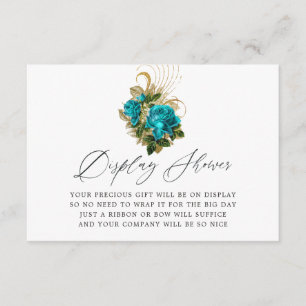 Fantasy Turquoise and Gold Bridal Display Shower Enclosure Card