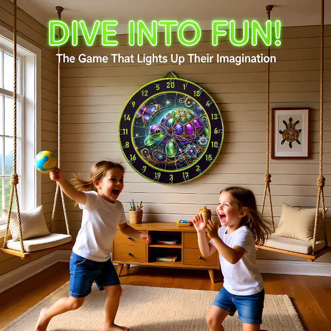 Fantasy Turtle Butterfly Rustic Lodge Decor Dartboard (Creator Uploaded)