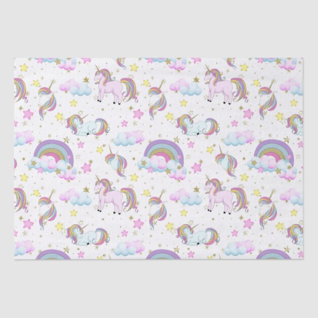 Fantasy unicorn pattern girls party tissue paper (Front)