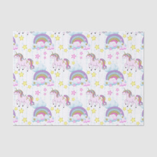 Fantasy unicorn tiled girls party tissue paper