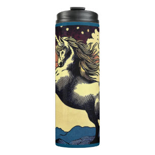 Fantasy Unicorn - Woodcut 4 Thermal Tumbler