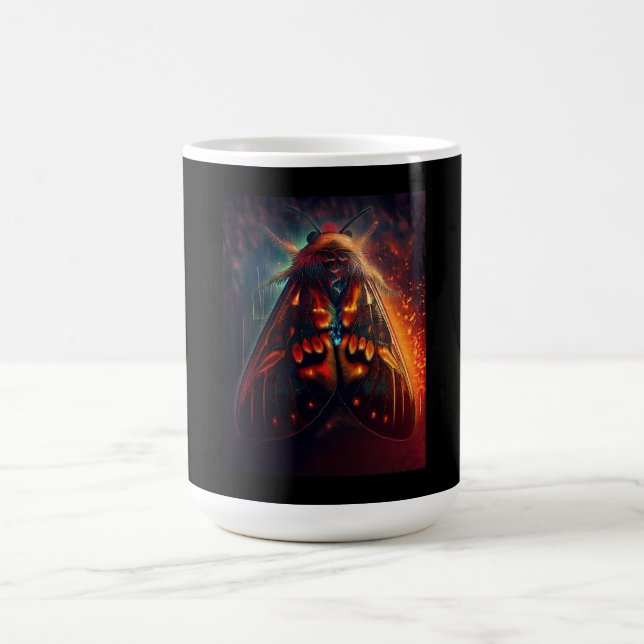 Fantasy Version Of A Clown Face Tiger Moth Coffee Mug (Center)