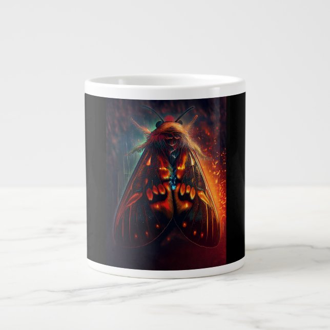 Fantasy Version Of A Clown Face Tiger Moth Large Coffee Mug (Front)