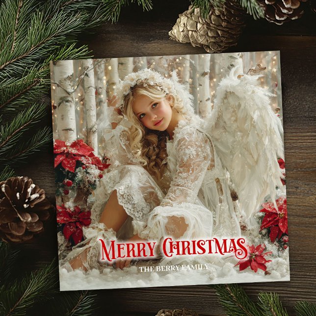 Fantasy Victorian angel red and gold festive card (Fantasy Victorian angel red and gold festive greeting card

)