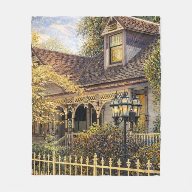Fantasy Victorian Gingerbread I Fleece Blanket (Front)