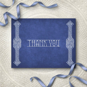 Fantasy Viking Mediaeval Leather Wedding Thank You Card