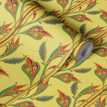 Fantasy vine of gold, red and green leaves