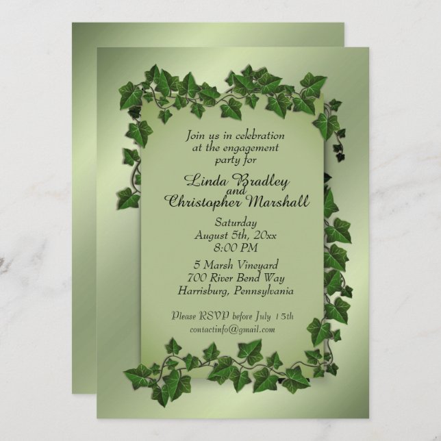 Fantasy Vines Engagement Party Invitation (Front/Back)