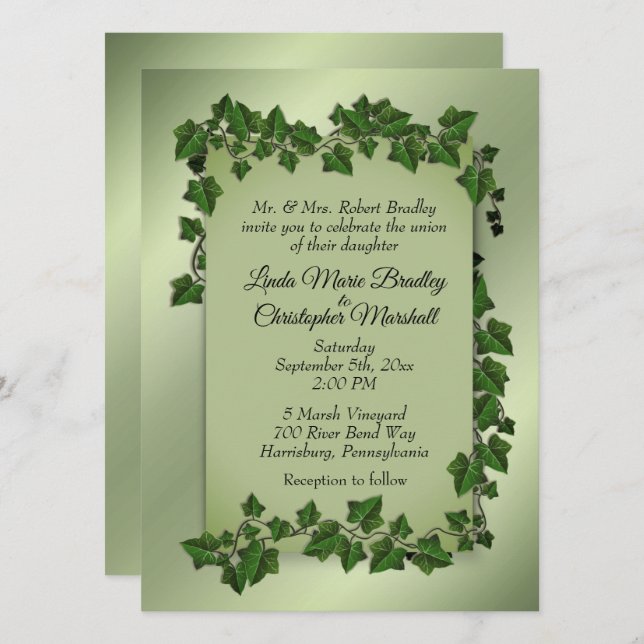 Fantasy Vines Wedding Invitation (Front/Back)