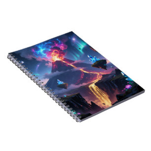 Fantasy Volcano World Photo Notebook