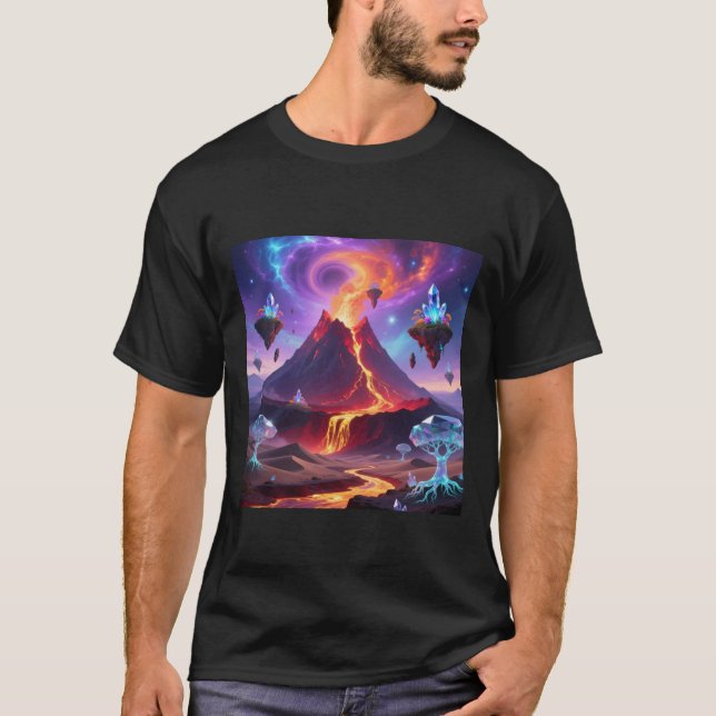 Fantasy Volcano World T-Shirt (Front)