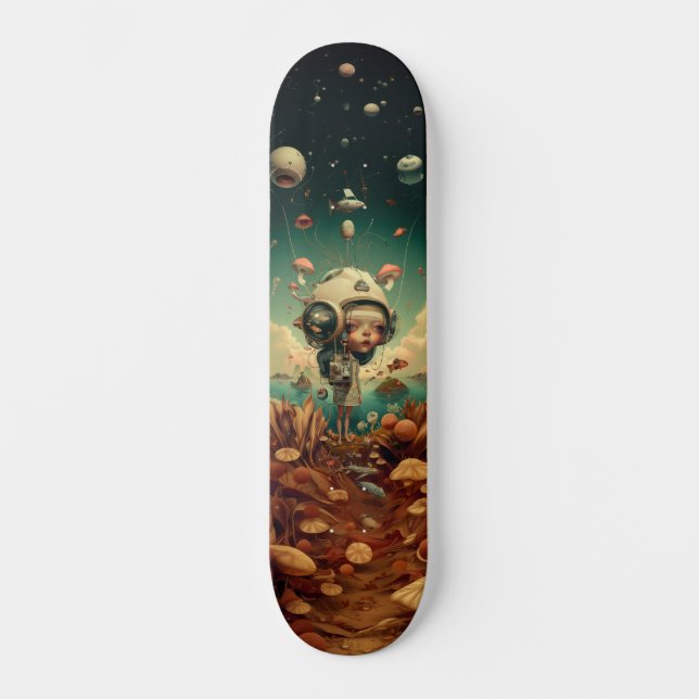 Fantasy wall art skateboard.  skateboard (Front)