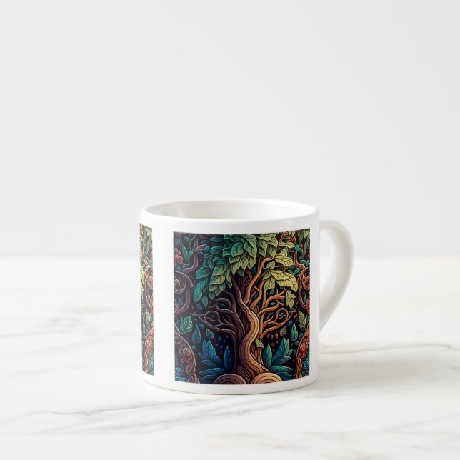 Fantasy Wallpaper Pattern Espresso Mug  (Front Right)