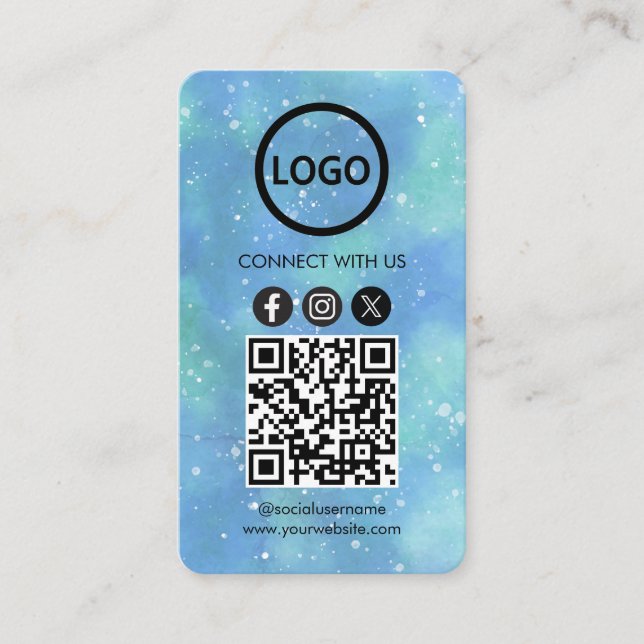 Fantasy Watercolor light blue Custom Cards modern (Front)