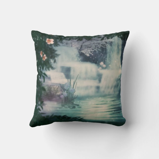 Fantasy Waterfall Cascade Cushion (Back)