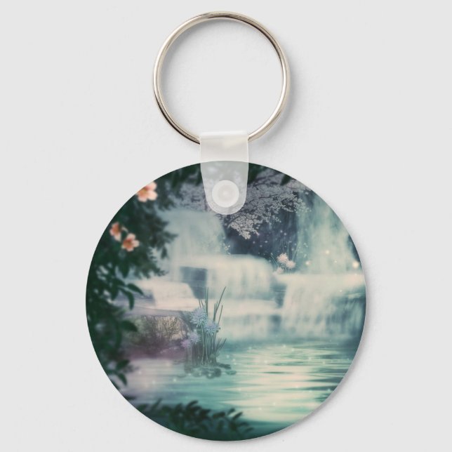 Fantasy Waterfall Cascade Key Ring (Front)