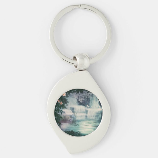 Fantasy Waterfall Cascade Key Ring (Front)