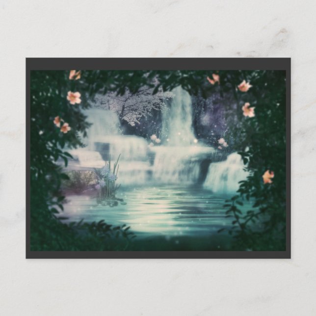 Fantasy Waterfall Cascade Postcard (Front)