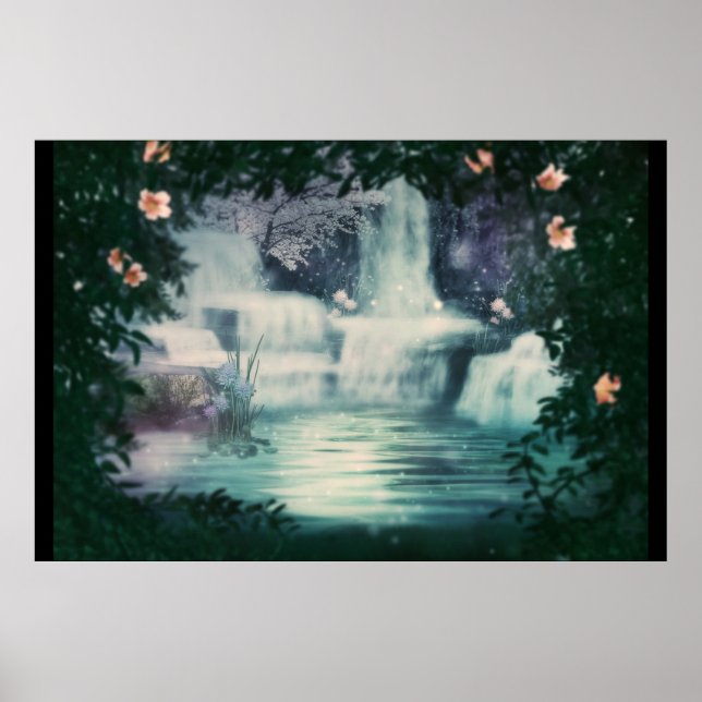 Fantasy Waterfall Cascade  Poster (Front)