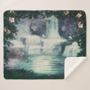 Fantasy Waterfall Cascade Sherpa Blanket