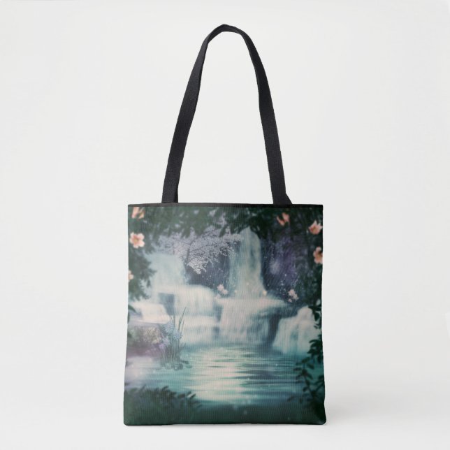 Fantasy Waterfall Cascade Tote Bag (Front)