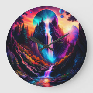 Fantasy Waterfall Large Clock