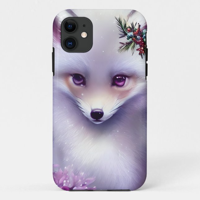 Fantasy White Baby Fox with Lavender Eyes Case-Mate iPhone Case (Back)