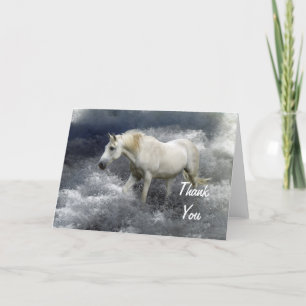 Fantasy White Horse & Ocean  Thank You Cards