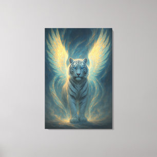 Fantasy White Tiger – Mystic Aura Series Canvas Print