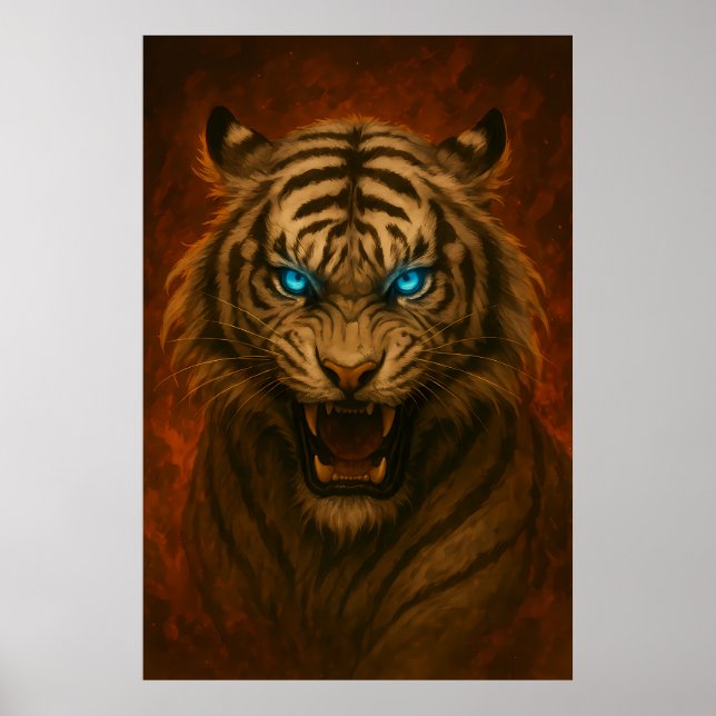 Fantasy White Tiger – Mystic Aura Series Poster (Front)