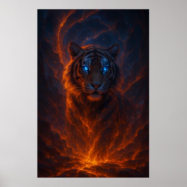 Fantasy White Tiger – Mystic Aura Series Poster (Front)