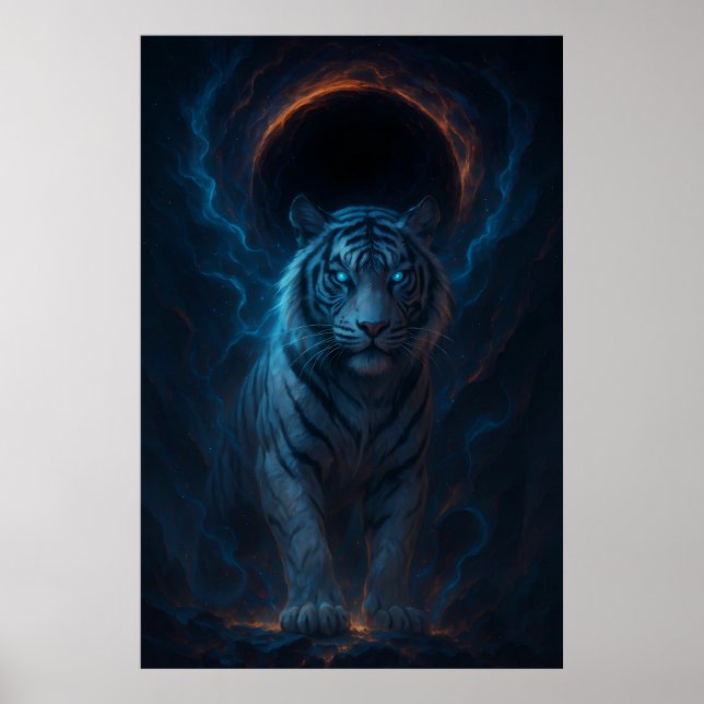 Fantasy White Tiger – Mystic Aura Series Poster (Front)