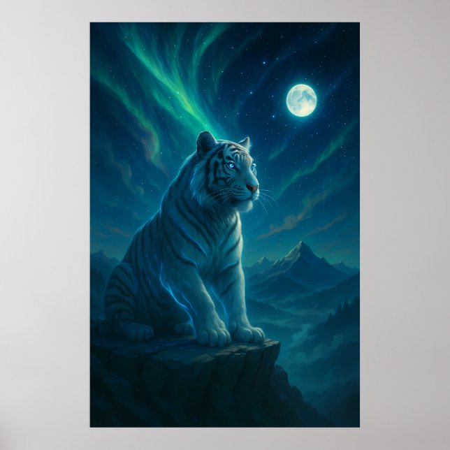 Fantasy White Tiger – Mystic Aura Series Poster (Front)