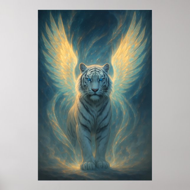 Fantasy White Tiger – Mystic Aura Series Poster (Front)