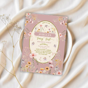 Fantasy wildflower fairy first Invitation